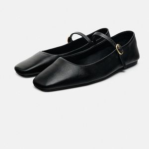 Zara Leather Ballet Flats